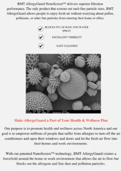 Allergy Filter Screens -Metro Screenworks Sales Store Allergy Guard Description Sheet 40064.1672778988